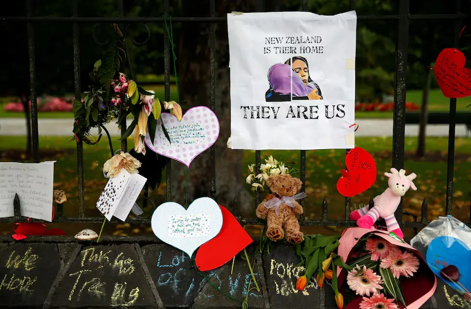 Flowers and signs are seen at a memorial site for victims of the mosque shootings, at the Botanic Gardens in Christchurch, New Zealand. &ndash; Reuters file