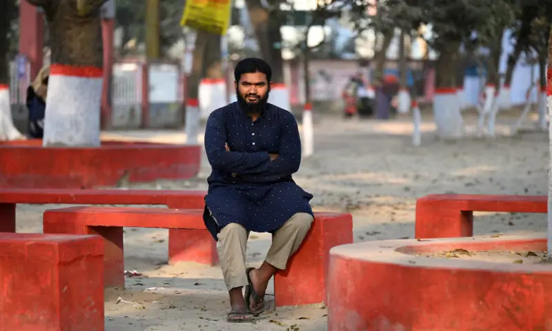 Farhan Sadik, 20, a student and first-time voter, poses for a photograph in Bogura, Bangladesh. &ndash; Reuters