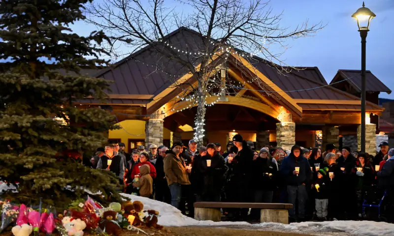 People attend a vigil the day after a deadly mass shooting took place in the town of Tumbler Ridge, British Columbia, Canada. &ndash; Reuters