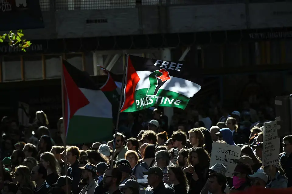 Protest against Israeli President Isaac Herzog&rsquo;s state visit to Australia. &ndash; Reuters
