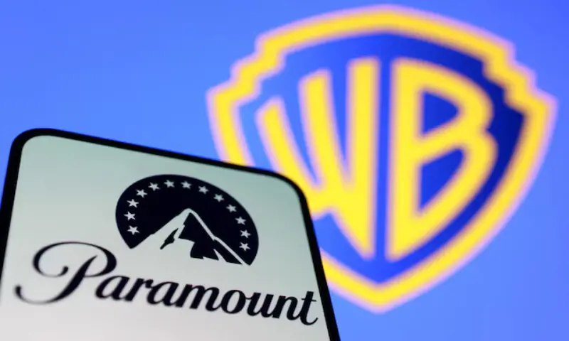 Paramount and Warner Bros logos are seen in this illustration. &ndash; Reuters