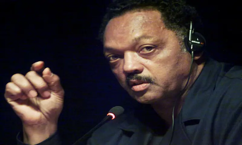 Reverend Jesse Jackson addresses a debate on racism in the media at the World Conference Against Racism (WCAR) on September 5, 2001. &ndash; Reuters file