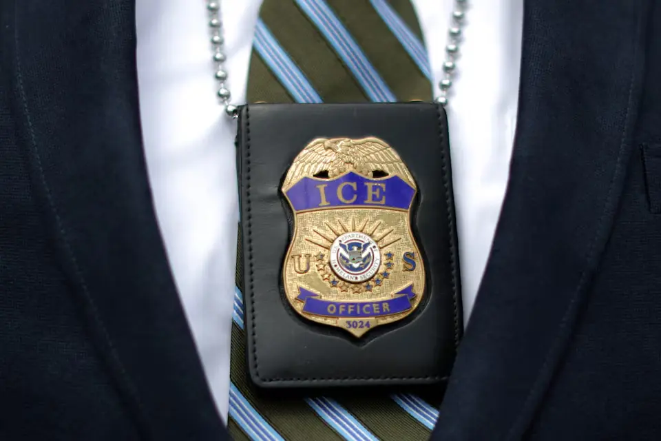 An ICE officer badge. &ndash; Reuters
