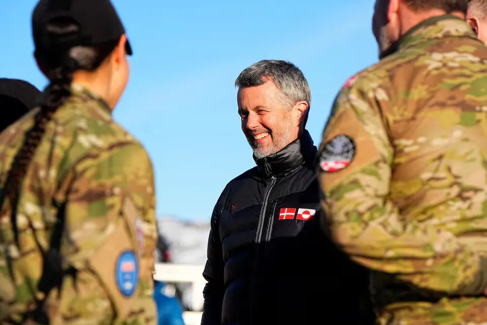 King Frederik X visits the Arctic Basic Training and Arctic Command in Nuuk, Greenland. &ndash; Reuters