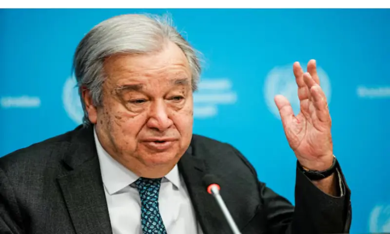 United Nations Secretary-General Antonio Guterres speaks during a press conference outlining his priorities for 2026 at UN headquarters in New York City, US. &ndash; Reuters