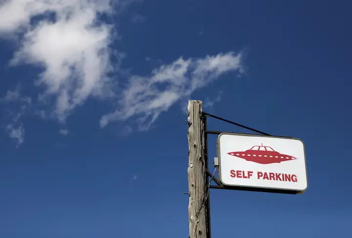 A parking sign at the Little A&rsquo;Le&rsquo;Inn near Area 51, in Rachel, Nevada, U.S. &ndash; Reuters