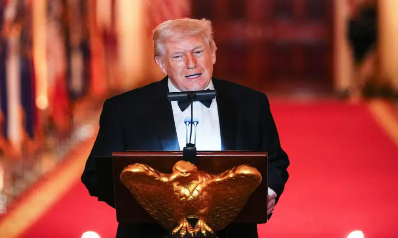 US President Donald Trump speaks as he hosts a Governors Dinner at the White House in Washington DC. – Reuters US President Donald Trump speaks as he hosts a Governors Dinner at the White House in Washington DC. – Reuters