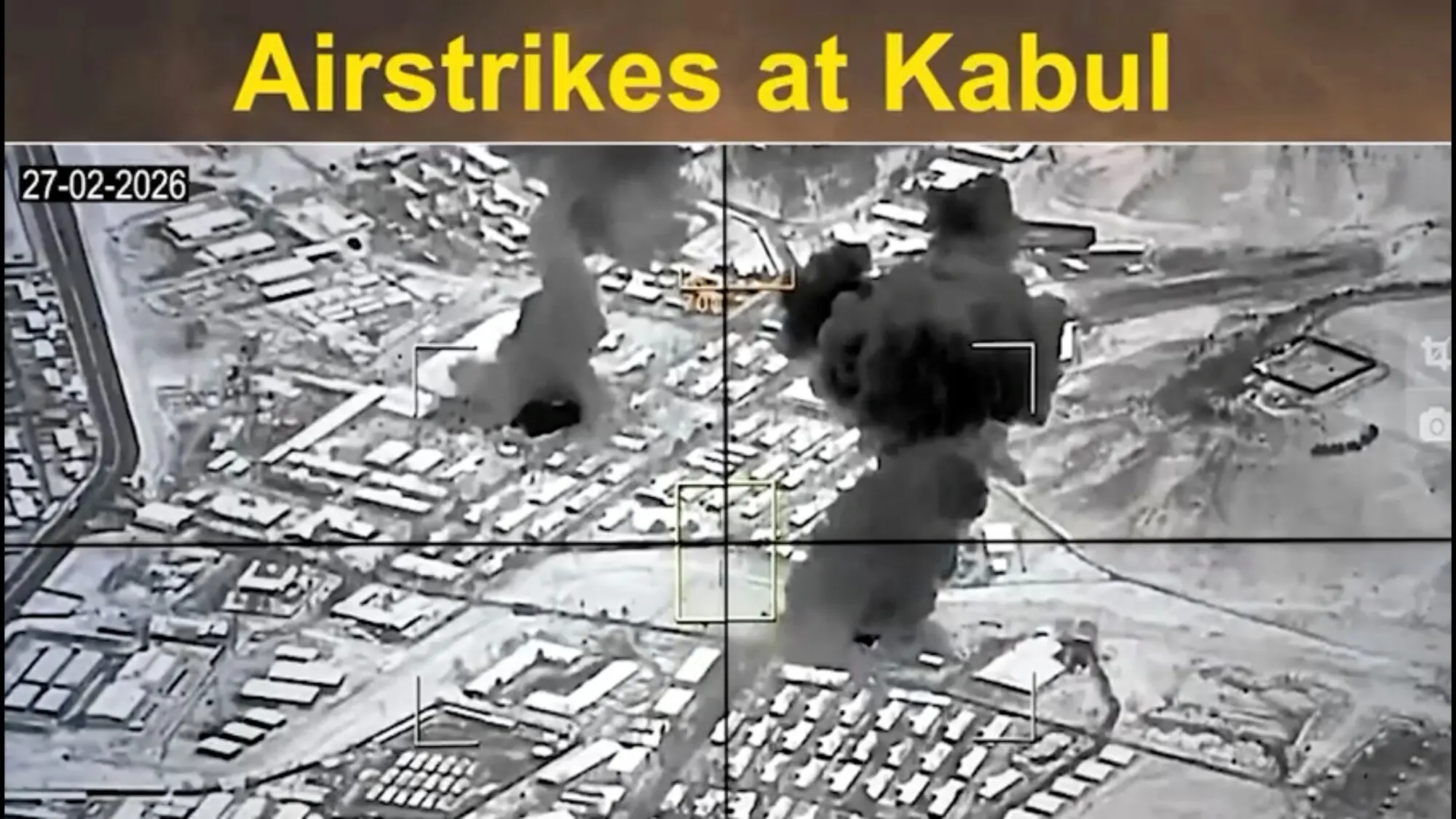 Smoke rises following what Pakistani and Taliban officials say are Pakistani strikes in Kabul, Afghanistan. &ndash; Reuters