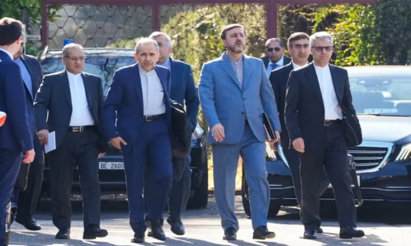 Iranian negotiating delegation departs for the site of the talks with U.S., in Geneva, Switzerland, on February 26, 2026. Reuters