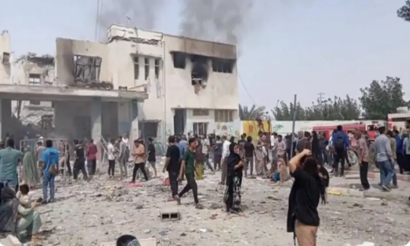 The destroyed building is a primary school for girls in the south of Iran.