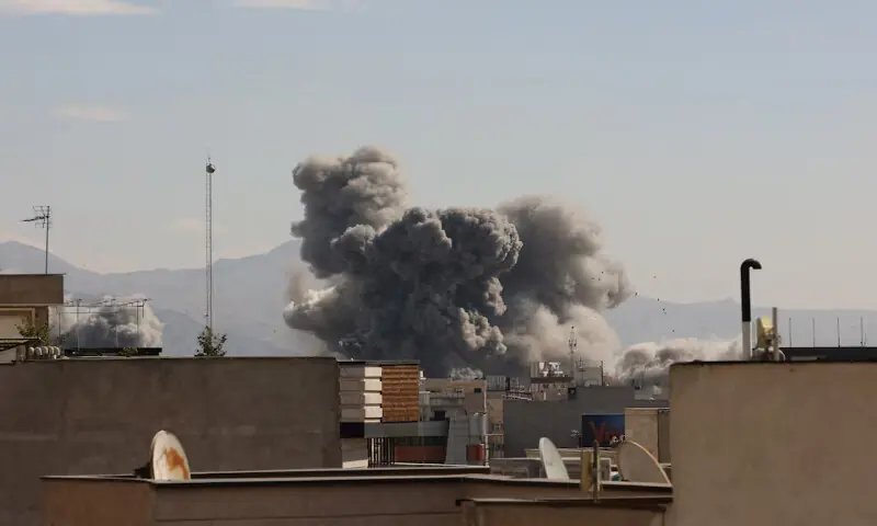 Smoke rises following an explosion in Tehran, Iran. &ndash; Reuters