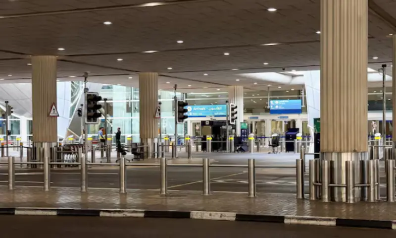 An empty arrivals area at the Dubai International Airport, following the United States and Israel strikes on Iran, in Dubai, United Arab Emirates. &ndash; Reuters