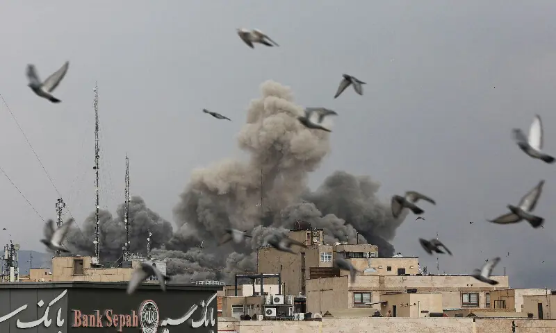 Birds fly as smoke rises following an explosion after Israel and the US launched strikes on Iran in Tehran, Iran. – Reuters Birds fly as smoke rises following an explosion after Israel and the US launched strikes on Iran in Tehran, Iran. – Reuters
