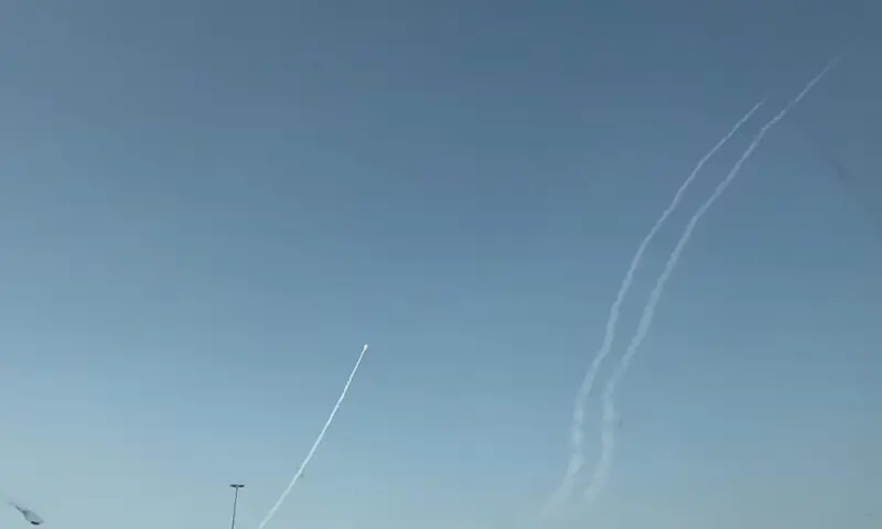A rocket moves in the sky over Dubai, United Arab Emirates. – Reuters A rocket moves in the sky over Dubai, United Arab Emirates. – Reuters