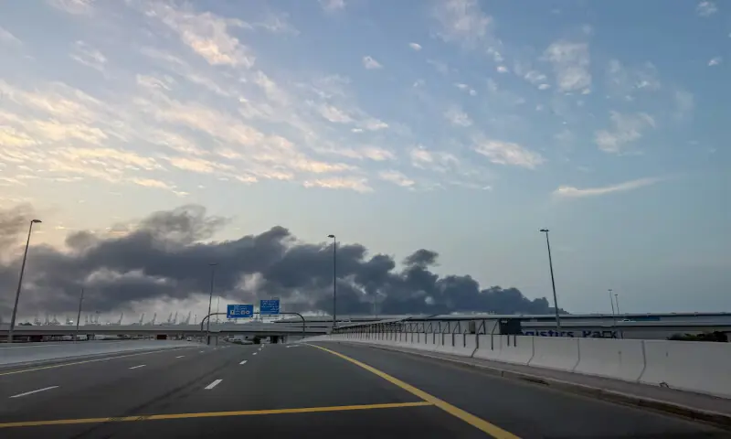Smoke billows from Jebel Ali port after an Iranian attack in Dubai, United Arab Emirates. – Reuters Smoke billows from Jebel Ali port after an Iranian attack in Dubai, United Arab Emirates. – Reuters