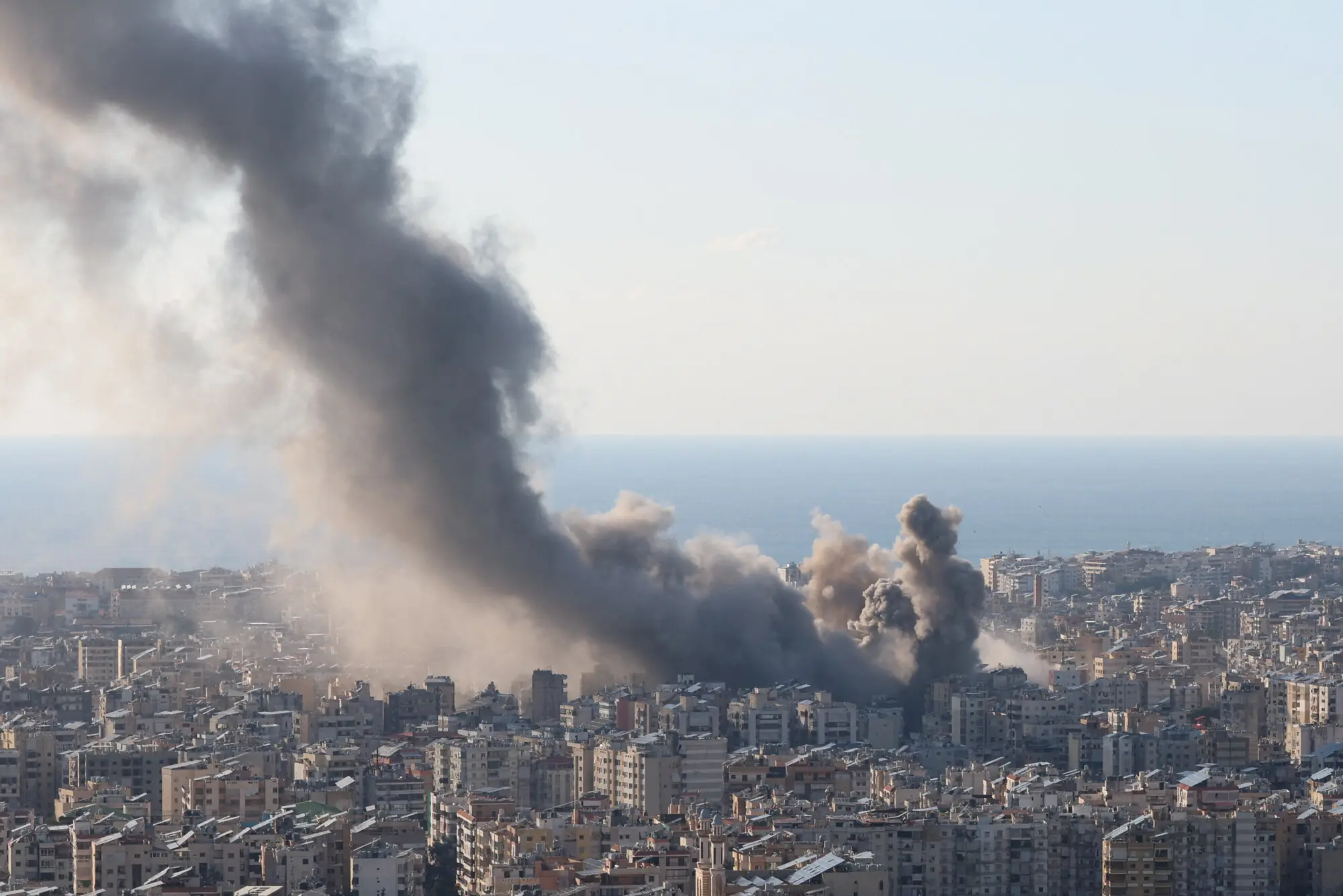 Smoke rises after an Israeli strike on Beirut&rsquo;s southern suburb, Lebanon. Reuters