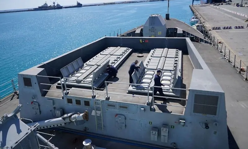HMS Duncan in the port of Limassol, Cyprus. &ndash; Reuters