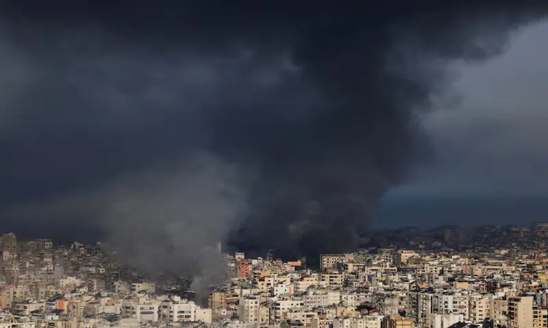 Smoke rises after an Israeli strike on Beirut’s southern suburbs in Lebanon. – Reuters Smoke rises after an Israeli strike on Beirut’s southern suburbs in Lebanon. – Reuters
