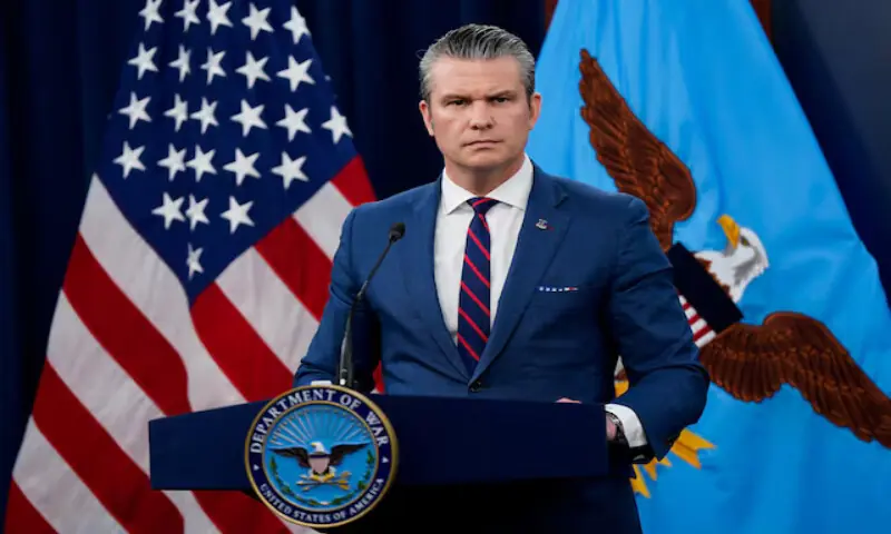 US Secretary of Defence Pete Hegseth holds a briefing at the Pentagon in Washington, DC. &ndash; Reuters