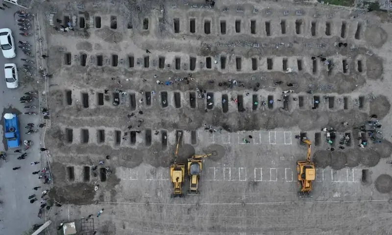 Graves are being prepared for the victims following a reported strike on a school in Minab, Iran. &ndash; Reuters