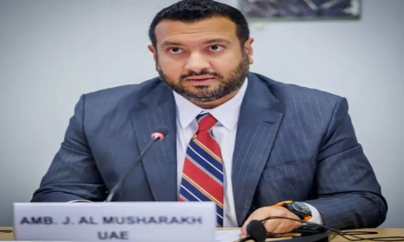 Jamal Al Musharakh, the UAE&rsquo;s ambassador to the United Nations in Geneva. Screengrab/social media