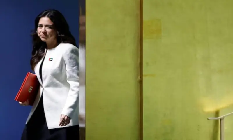 The UAE Ambassador to the United Nations Lana Zaki Nusseibeh arrives to address the 80th United Nations General Assembly at U.N. headquarters in New York City, U.S., on September 27, 2025. Reuters file