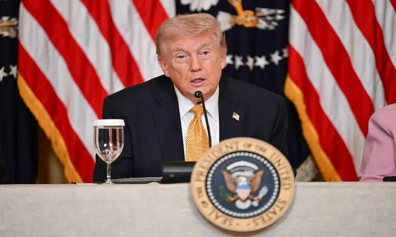 US President Donald Trump speaks during a lunch with the Kennedy Centre Board Members in the East Room of the White House on March 16, 2026 in Washington, DC. AFP US President Donald Trump speaks during a lunch with the Kennedy Centre Board Members in the East Room of the White House on March 16, 2026 in Washington, DC. AFP