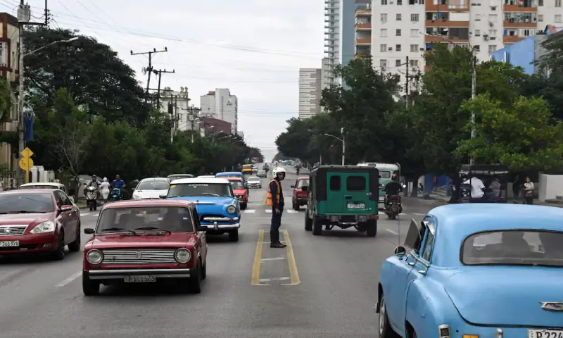 A police officer directs traffic on the street amid a partial collapse of the electrical grid in Havana, Cuba. &ndash; Reuters