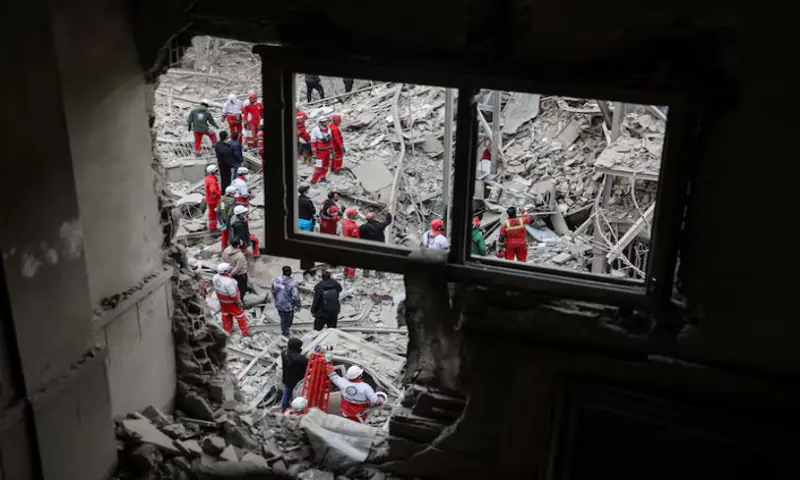 Aftermath of a strike on a residential building, in Tehran
Emergency personnel work at the site of a strike on a residential building, amid the US-Israeli conflict with Iran, in Tehran, Iran. – Reuters Aftermath of a strike on a residential building, in Tehran
Emergency personnel work at the site of a strike on a residential building, amid the US-Israeli conflict with Iran, in Tehran, Iran. – Reuters