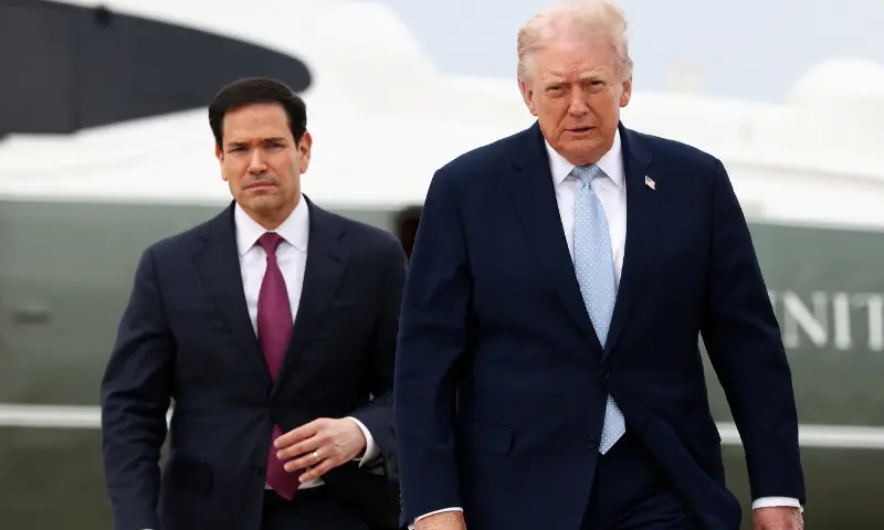 U.S. President Donald Trump with Secretary of State Marco Rubio. &ndash; Reuters