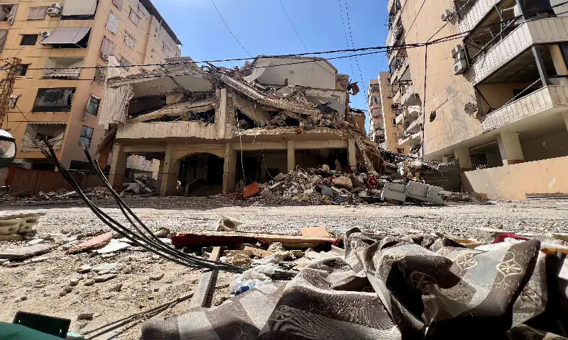 A damaged building in the aftermath of Israeli strikes in Beirut’s southern suburbs, Lebanon. – Reuters A damaged building in the aftermath of Israeli strikes in Beirut’s southern suburbs, Lebanon. – Reuters