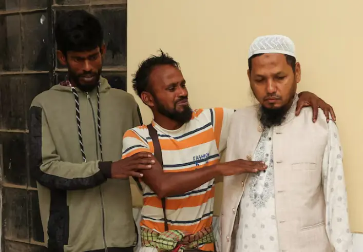 Relatives of victims react at a mortuary after a bus met with an accident and plunged into the Padma River in Rajbari, Bangladesh. &ndash; Reuters