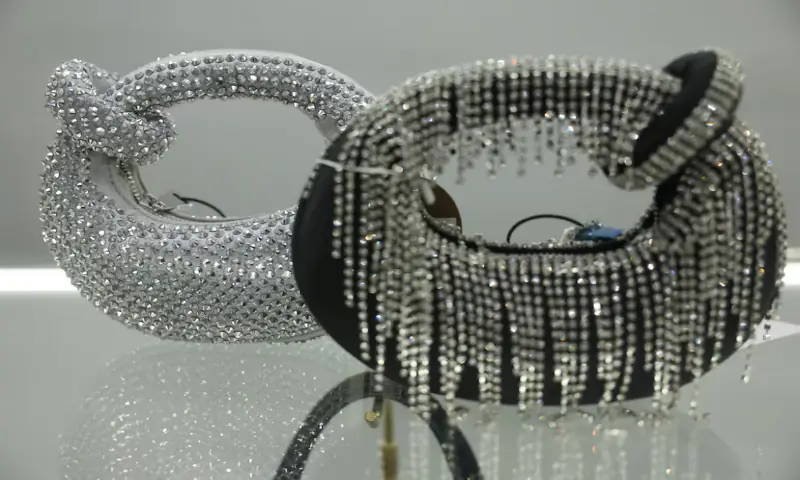 Designer bags on display at Galeries Lafayette, the French luxury department store, in Mumbai, India. &ndash; Reuters