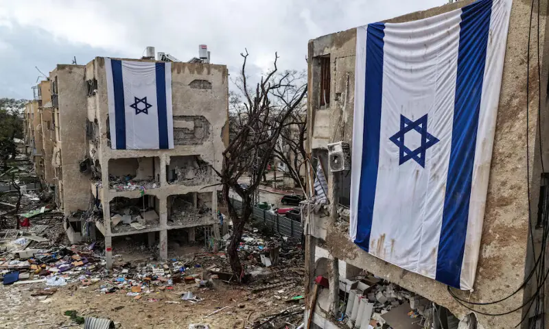 A drone view shows damage in a residential neighbourhood, following a night of Iranian missile strikes which injured dozens of Israelis in Arad, southern Israel. &ndash; Reuters