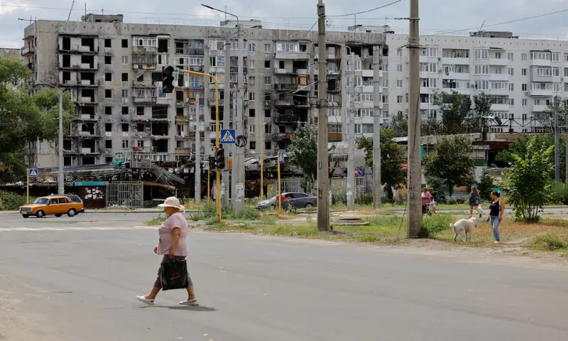 A view shows a multi-storey residential building damaged in the course of Russia-Ukraine conflict in the town of Severodonetsk in the Luhansk region, on August 8, 2024. Reuters file