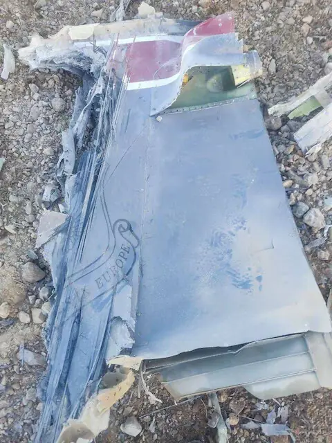 The Iranian state media said to show fragments of a downed US jet in this picture said to be taken in central Iran. &ndash; Reuters