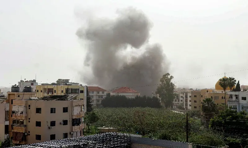 A smoke cloud erupts following Israeli bombardment on Abbasiyeh, near Tyre in southern Lebanon, on April 4, 2026. AFP A smoke cloud erupts following Israeli bombardment on Abbasiyeh, near Tyre in southern Lebanon, on April 4, 2026. AFP