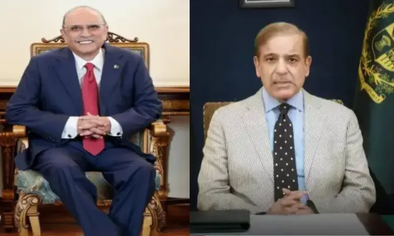 President Asif Ali Zardari and Prime Minister Shehbaz Sharif. President Asif Ali Zardari and Prime Minister Shehbaz Sharif.