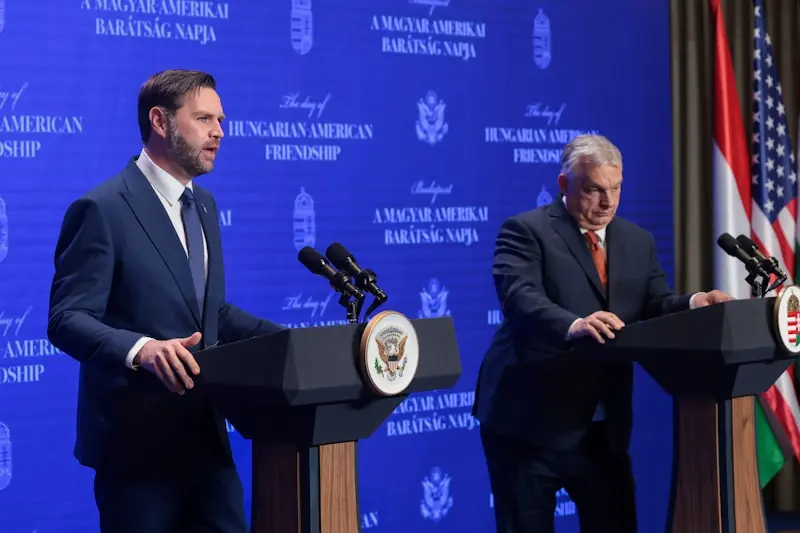 US Vice President JD Vance and Hungarian Prime Minister Viktor Orban. &ndash; Reuters
