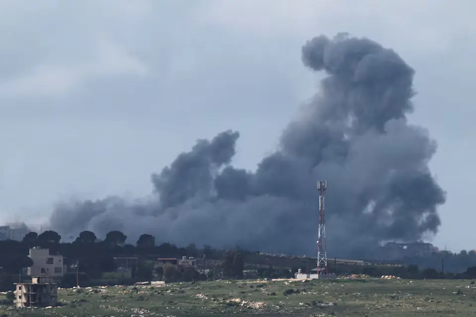 Smoke rises following Israeli strike on Lebanon. &ndash; Reuters