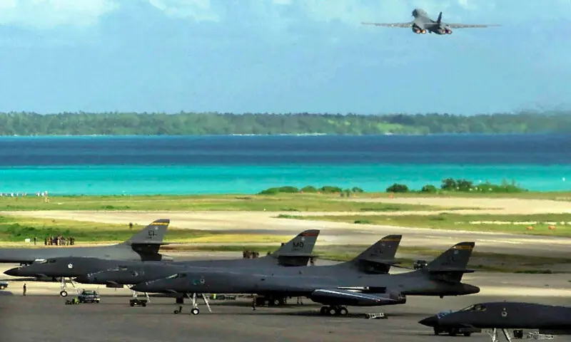 This handout photo from the US Department of Defence shows a US Air Force B-1B bomber taking off from the Diego Garcia military base on a strike mission against Afghanistan in Diego Garcia on October 7, 2001. AFP file
