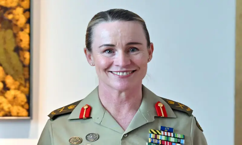 Newly appointed Chief of Army Lieutenant General Susan Coyle poses for photographers in Canberra, Australia, on Monday. &ndash; Reuters