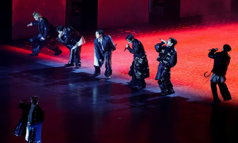 Kpop group BTS perform during &lsquo;BTS The Comeback Live Arirang&rsquo; concert in central Seoul, South Korea,