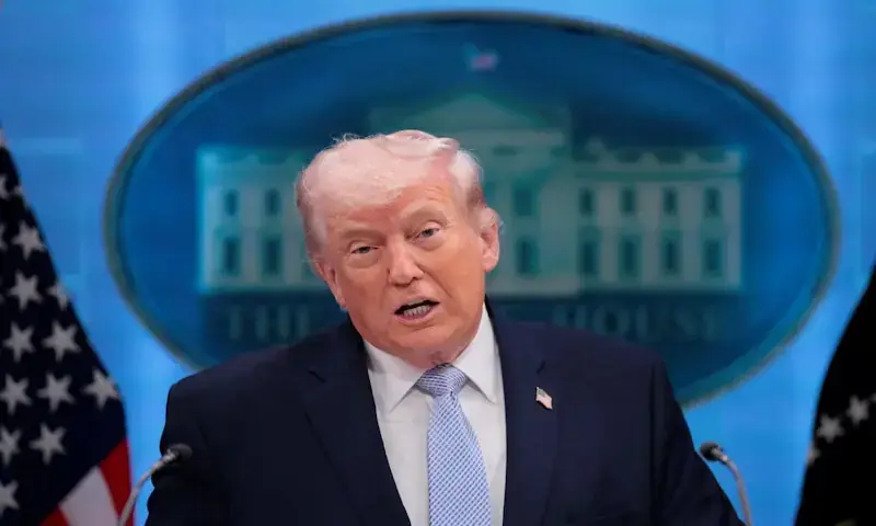 US President Donald Trump during a press conference at the White House in Washington on April 6, 2026. Reuters file