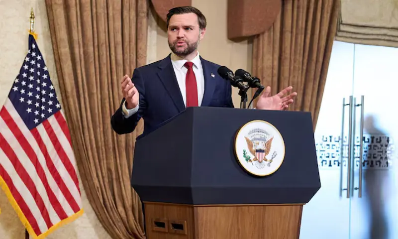 US Vice President JD Vance speaks during a news conference in Islamabad. &ndash; Reuters