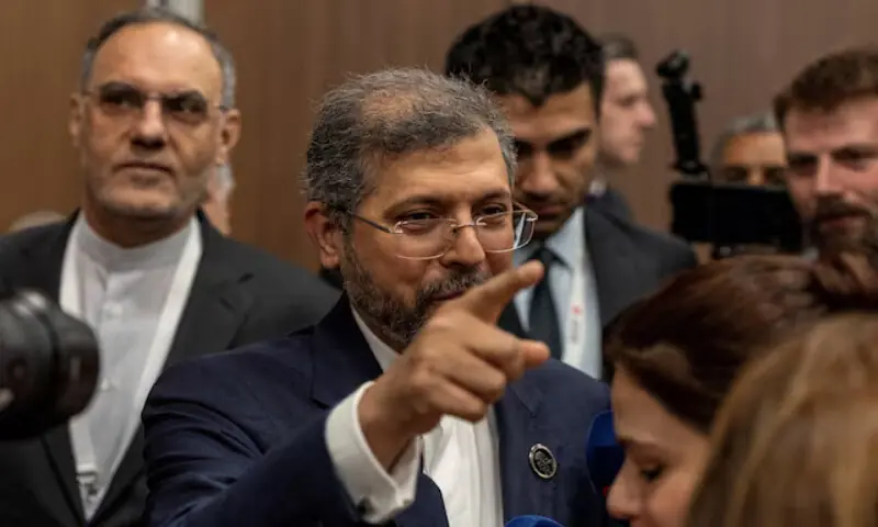 Iranian Deputy Foreign Minister Saeed Khatibzadeh speaks to reporters as he attends Antalya Diplomacy Forum in Antalya, Turkey, on April 18, 2026. Reuters