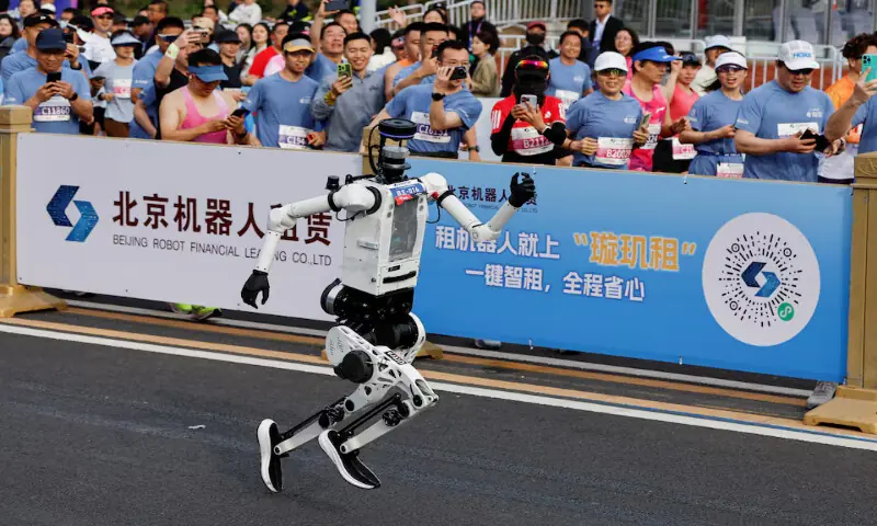 Tiangong Ultra 2026 humanoid robot takes part during the second Beijing E-Town Half Marathon and Humanoid Robot Half Marathon in Beijing, China, on Sunday. &ndash; Reuters