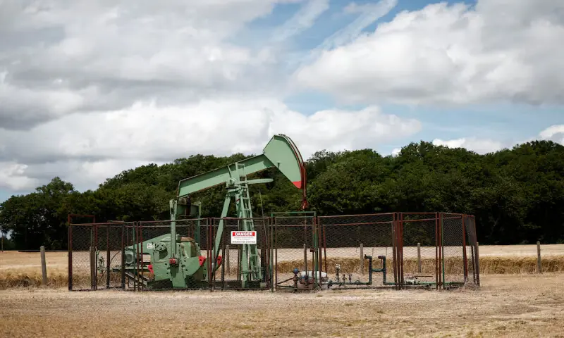 A pumpjack operates at the Vermilion Energy site in Trigueres, France. &ndash; Reuters file