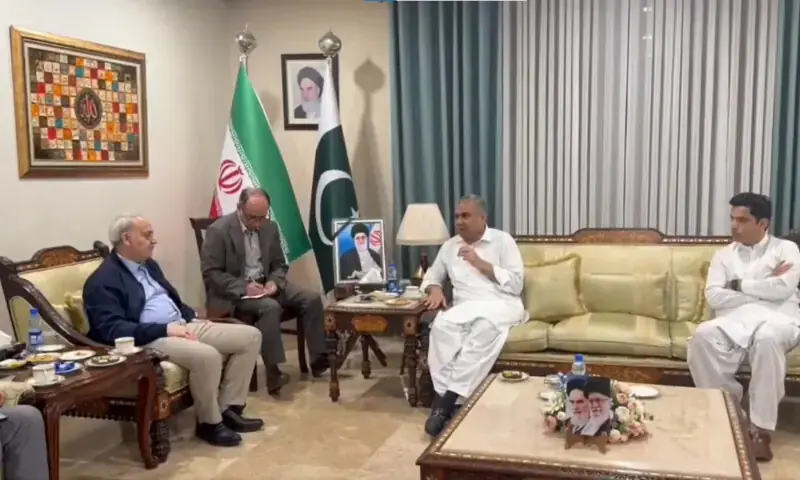 Interior Minister Mohsin Naqvi meets Iran&rsquo;s Ambassador to Pakistan Reza Amiri Moghadam in Islamabad on April 20, 2026. Screengrab/ X