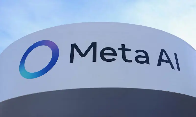 A logo of Meta AI sits outside the Meta House in Davos, Switzerland. &ndash; Reuters file